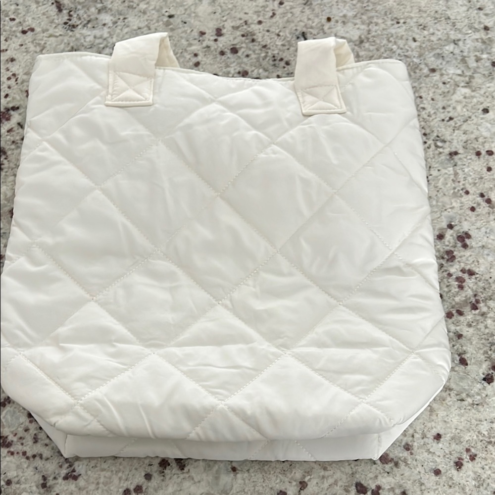Elegant Cream Quilted Tote Bag